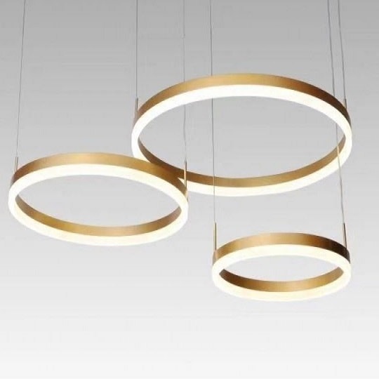 Lustra LED Ilyanna Gold 3 Circle Telecomanda 160W