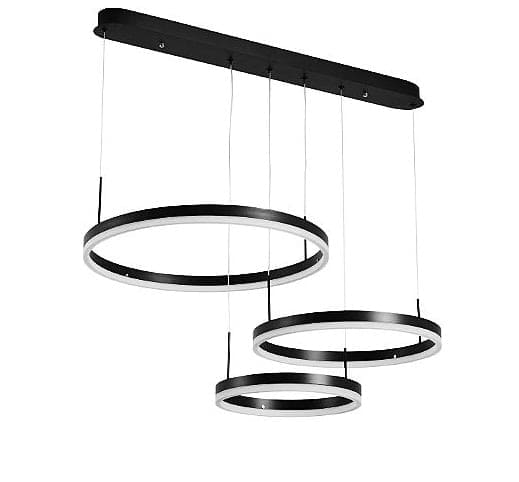 Lustra LED Avalora Black 3 Circle Telecomanda 160W