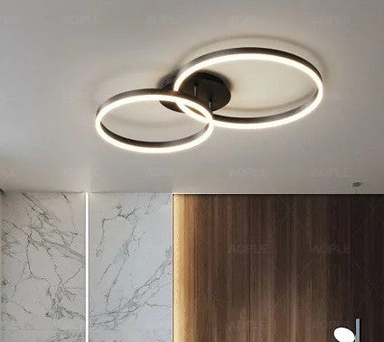 Lustra LED Elloria Black 2 Circle 120W