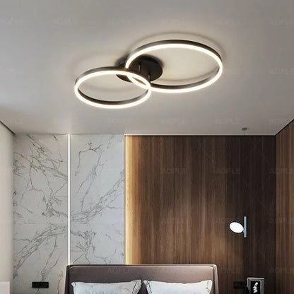Lustra LED Elloria Black 2 Circle 120W