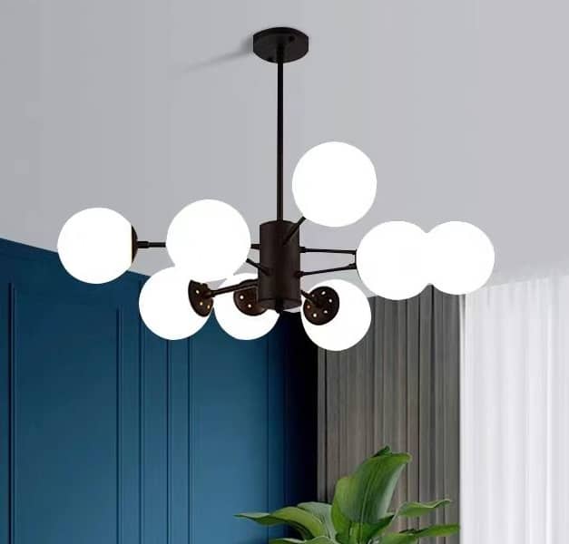 Lustra Elyssara 8 Globuri Alb Mat E27 Max 60w/Bec