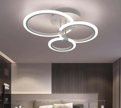 Lustra LED Elanora White 3 Circle 74W Telecomanda