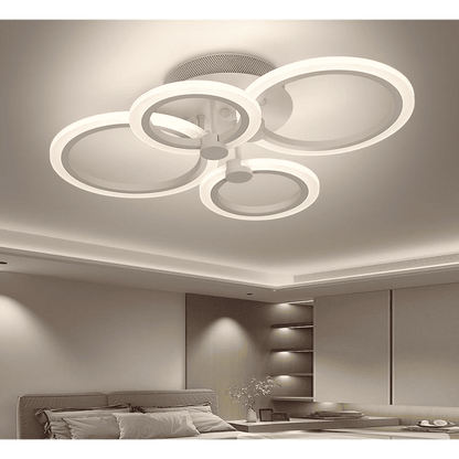 Lustra LED Elestria White 4 cercuri Telecomanda 72W