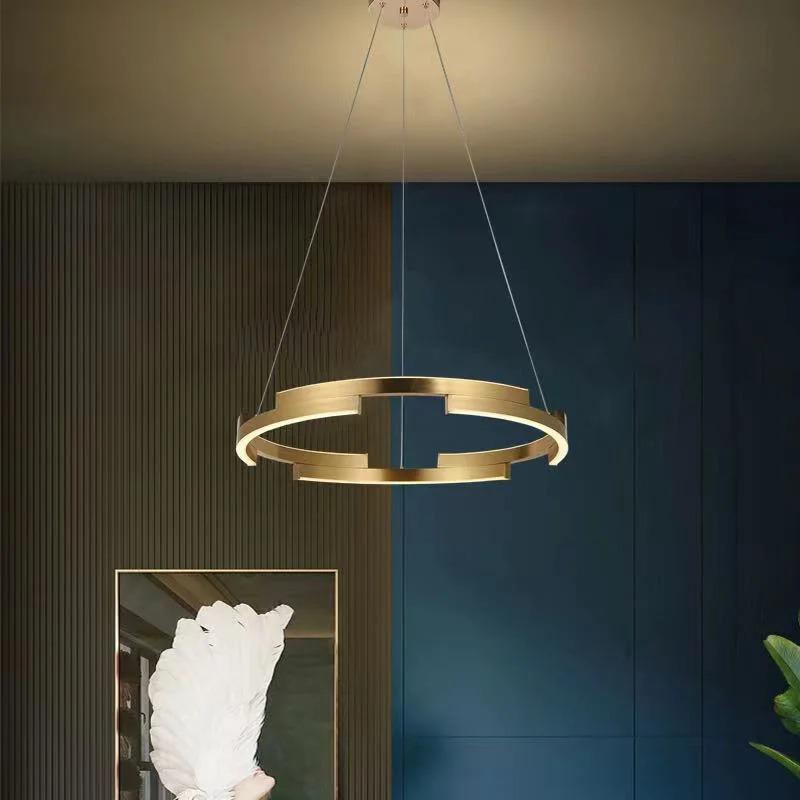 Lustra LED Altheia Gold Suspendata 120W Telecomanda