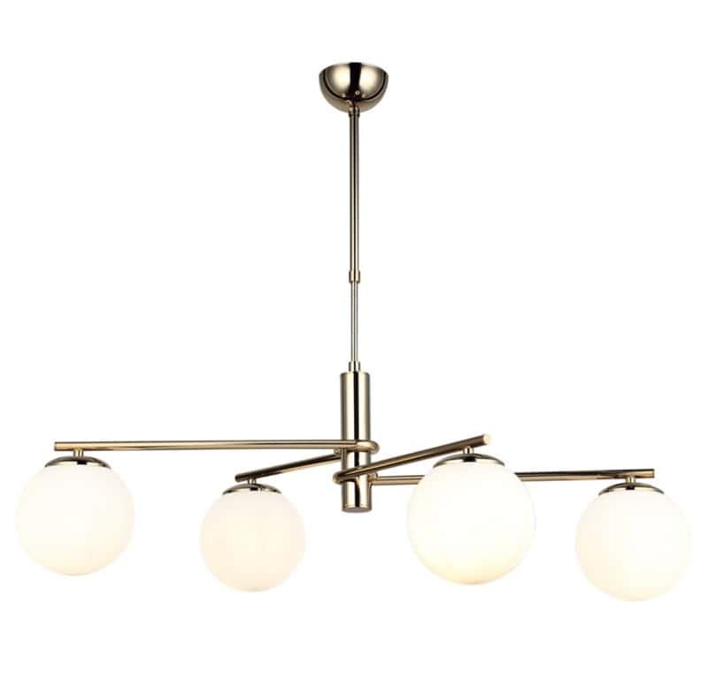 Lustra Suspendata SERILDA GOLDEN 4 Globuri Alb Mat