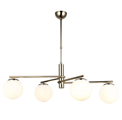 Lustra Suspendata SERILDA GOLDEN 4 Globuri Alb Mat