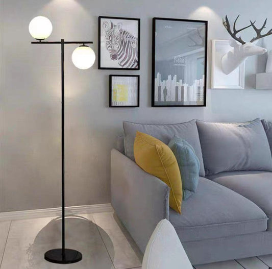 Lampadar Isolabella Black 157cm 2 Globuri Albe Mat