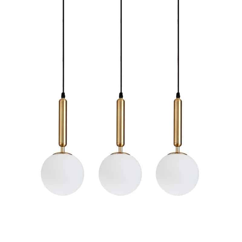 Lustra Suspendata Elisara Gold 3 Globuri Albe Mat E27 Max 60w/Bec