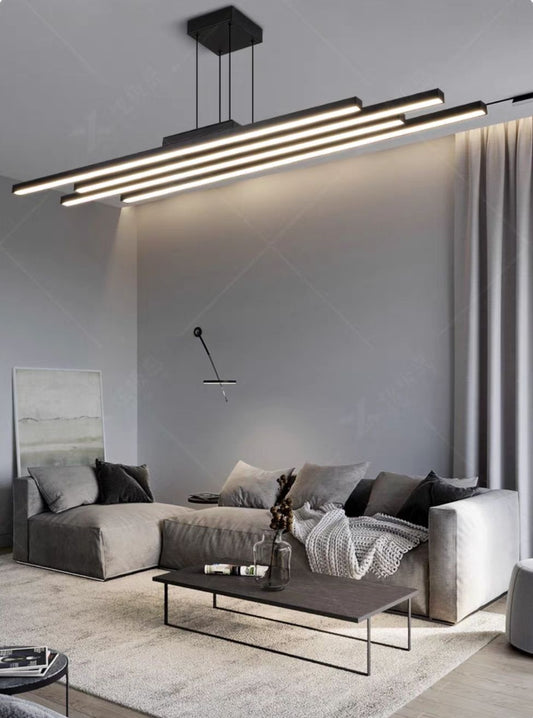 Lustra LED Neagra Eleya 74W Telecomanda