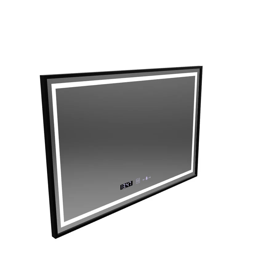 Oglinda LED Rectangulara, 120x80cm, Premium Verite Majeste Noir Motion Glow Marcello, Sistem Dezaburire, Ceas &amp; Termometru, Dimabila