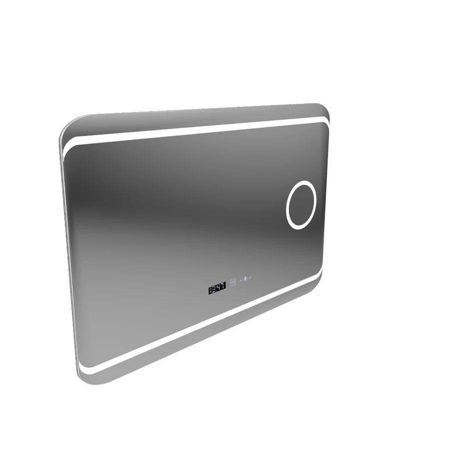 Oglinda LED Rectangulara, 120x80cm, Premium Definition MotionGlow Marcello, Sistem Dezaburire, Ceas &amp; Termometru, Lupa Cosmetica, Dimabila