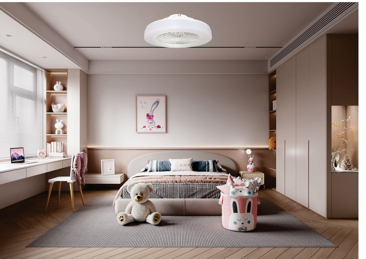 Lustra LED cu ventilator si telecomanda