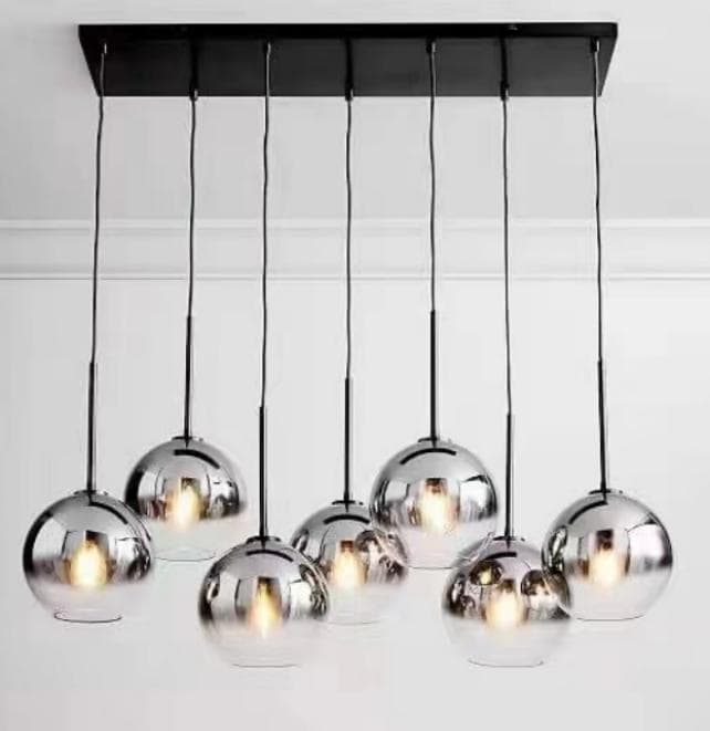 Lustra Serelith Silver Black e27x7 60w/bec Glob 20cm Lungime talpa 72 cm