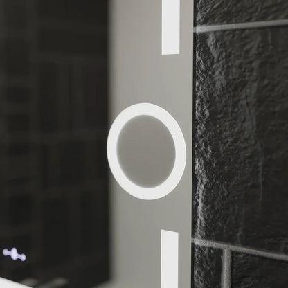 Oglinda LED Rectangulara, 80x60cm, Premium Eclat MotionGlow Marcello, Sistem Dezaburire, Ceas &amp; Termometru, Lupa Cosmetica, Dimabila