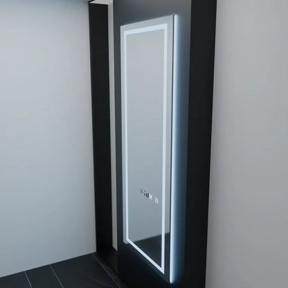 Oglinda LED Rectangulara, 60x150cm, Premium Alessia Senzor Radar Marcello, Sistem Dezaburire, Ceas &amp; Termometru, Dimabila, Dressing Couture
