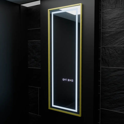 Oglinda LED Rectangulara, 45x140cm, Premium Elena Senzor Radar Marcello, Sistem Dezaburire, Ceas &amp; Termometru, Dimabila, Dressing Couture