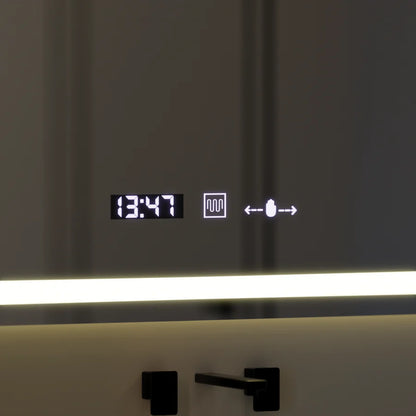 Oglinda LED Rectangulara 120x80cm Premium Verite MotionGlow Marcello, Sistem Dezaburire, Ceas &amp; Termometru, Dimabila
