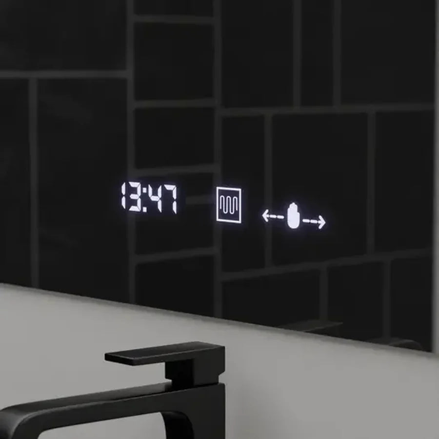 Oglinda LED Rectangulara, 80x60cm, Premium ABSOLU MotionGlow Marcello, Sistem Dezaburire, Ceas &amp; Termometru, Lupa Cosmetica, Dimabila