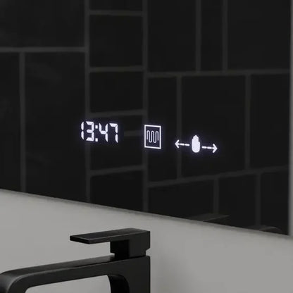 Oglinda LED Rectangulara, 100x75cm, Premium ABSOLU MotionGlow Marcello, Sistem Dezaburire, Ceas &amp; Termometru, Lupa Cosmetica, Dimabila