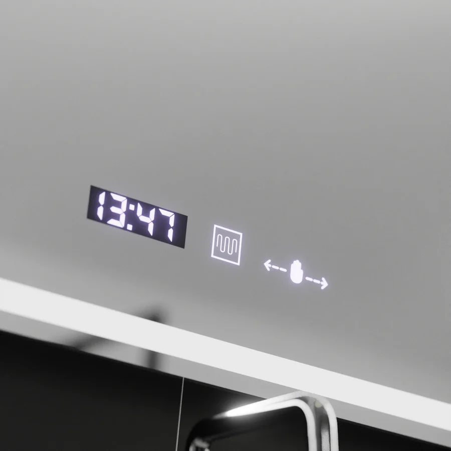 Oglinda LED Rectangulara, 90x60cm, Premium Velour MotionGlow Marcello, Sistem Dezaburire, Ceas &amp; Termometru, Lupa Cosmetica, Dimabila