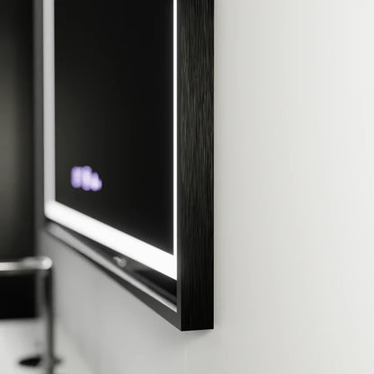 Oglinda LED Rectangulara, 120x80cm, Premium Verite Majeste Noir Motion Glow Marcello, Sistem Dezaburire, Ceas &amp; Termometru, Dimabila