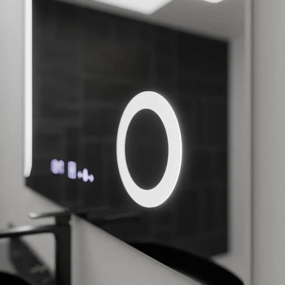 Oglinda LED Rectangulara, 100x80cm, Premium Precision MotionGlow Marcello, Sistem Dezaburire, Ceas &amp; Termometru, Lupa Cosmetica, Dimabila