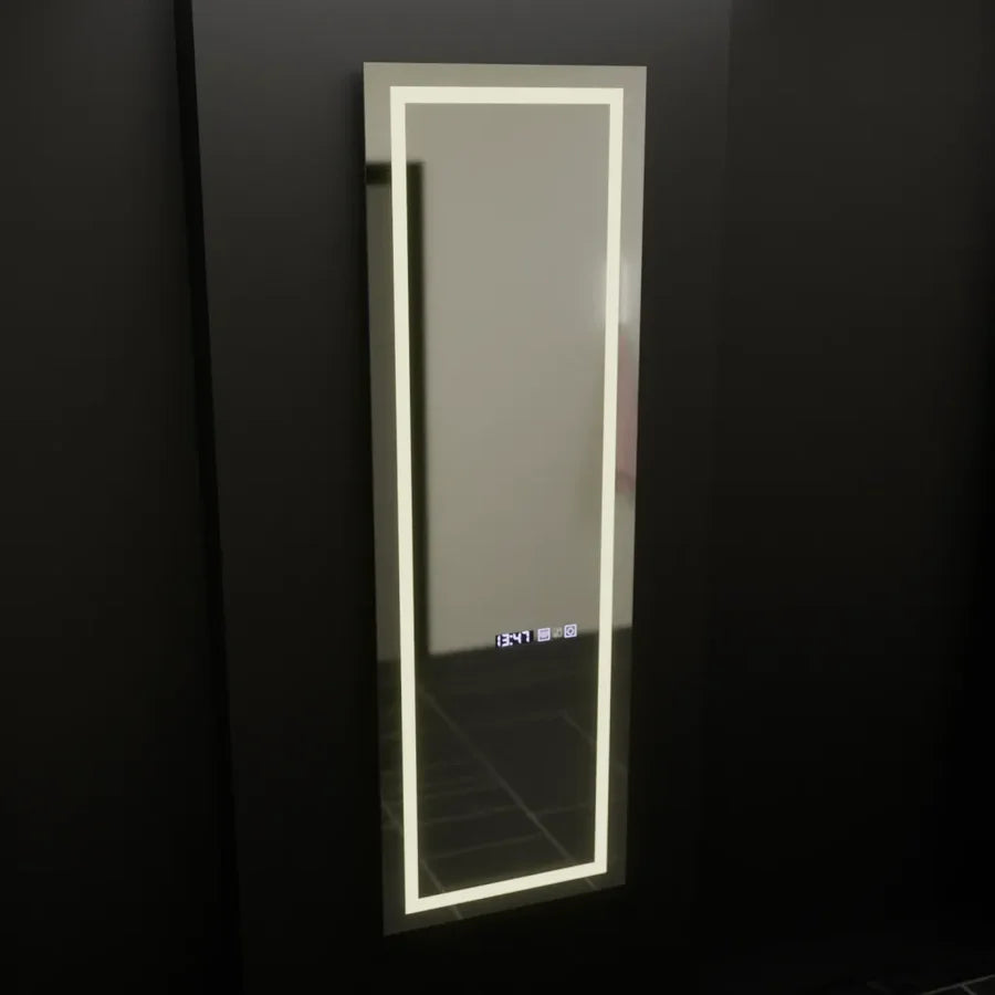Oglinda LED Rectangulara, 45x140cm, Premium Giulia Senzor Radar Marcello, Sistem Dezaburire, Ceas &amp; Termometru, Dimabila, Dressing Couture