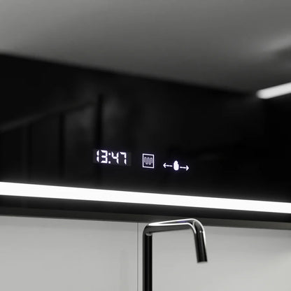 Oglinda LED Rectangulara, 100x80cm, Premium Verite Majeste Noir MotionGlow Marcello, Sistem Dezaburire, Ceas &amp; Termometru, Dimabila