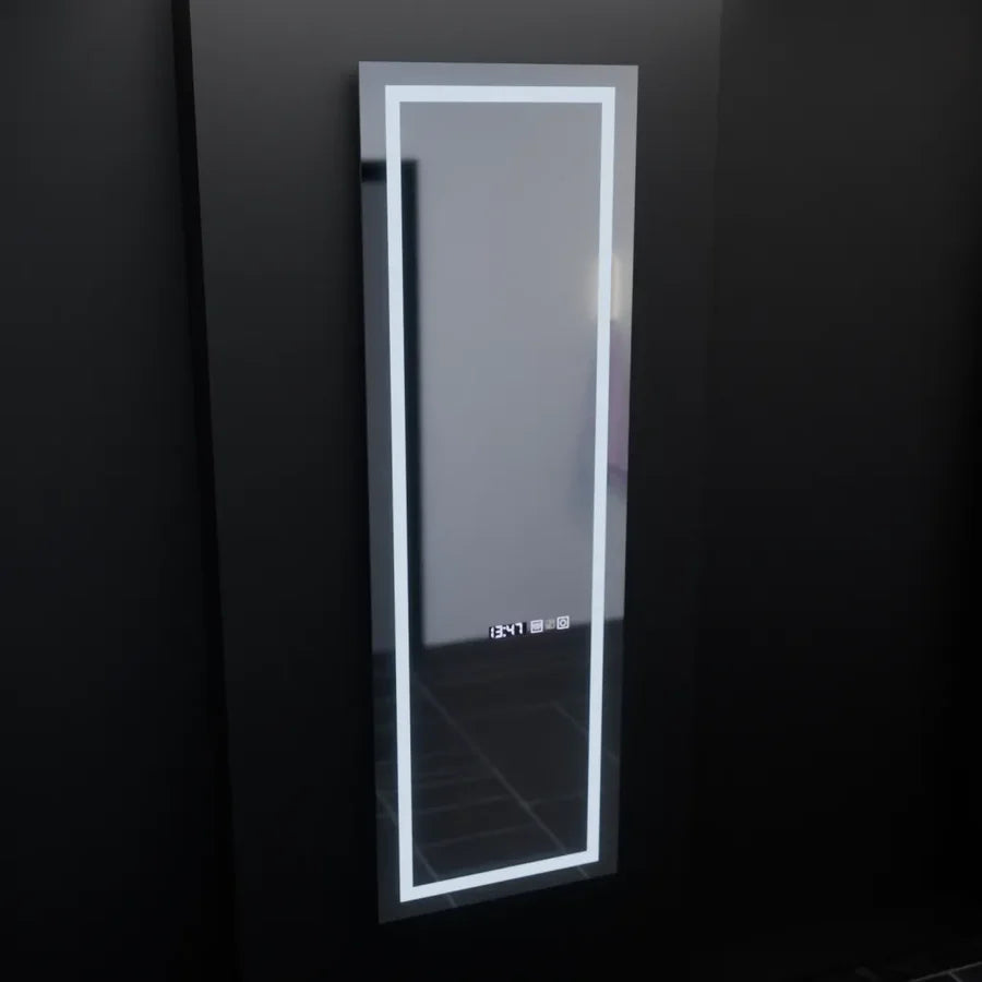 Oglinda LED Rectangulara, 45x140cm, Premium Giulia Senzor Radar Marcello, Sistem Dezaburire, Ceas &amp; Termometru, Dimabila, Dressing Couture