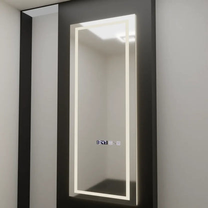 Oglinda LED Rectangulara, 60x150cm, Premium Alessia Senzor Radar Marcello, Sistem Dezaburire, Ceas &amp; Termometru, Dimabila, Dressing Couture