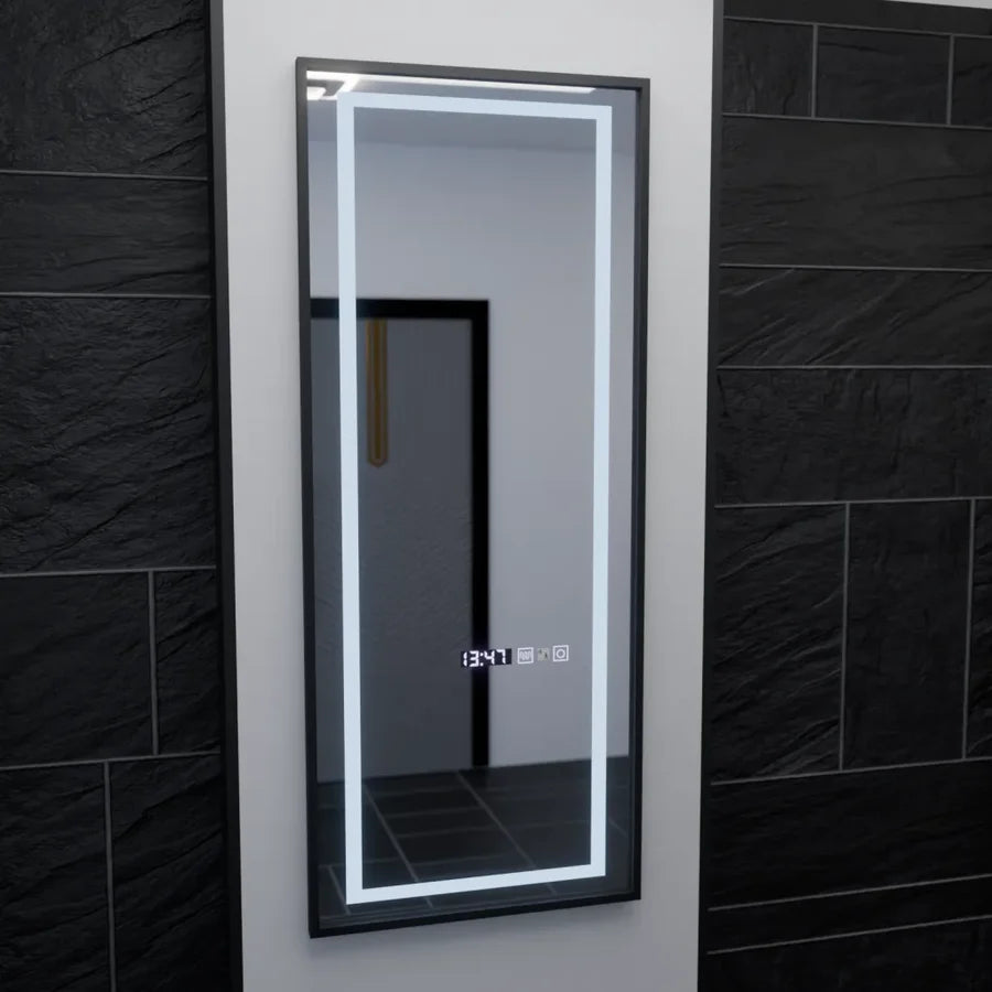 Oglinda LED Rectangula, 60x150cm, Premium Bianca Senzor Radar Marcello, Sistem Dezaburire, Ceas &amp; Termometru, Dimabila, Dressing Couture