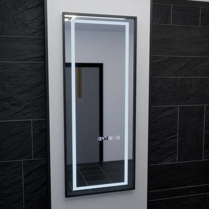 Oglinda LED Rectangula, 60x150cm, Premium Bianca Senzor Radar Marcello, Sistem Dezaburire, Ceas &amp; Termometru, Dimabila, Dressing Couture