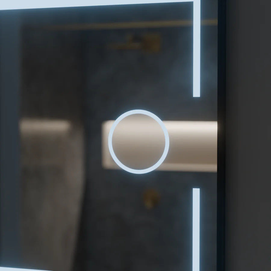 Oglinda LED Rectangulara, 160x80cm, Premium, Senzor Motion Glow Marcello, Sistem Dezaburire, Ceas &amp; Termometru, Lupa Cosmetica, Dimabila