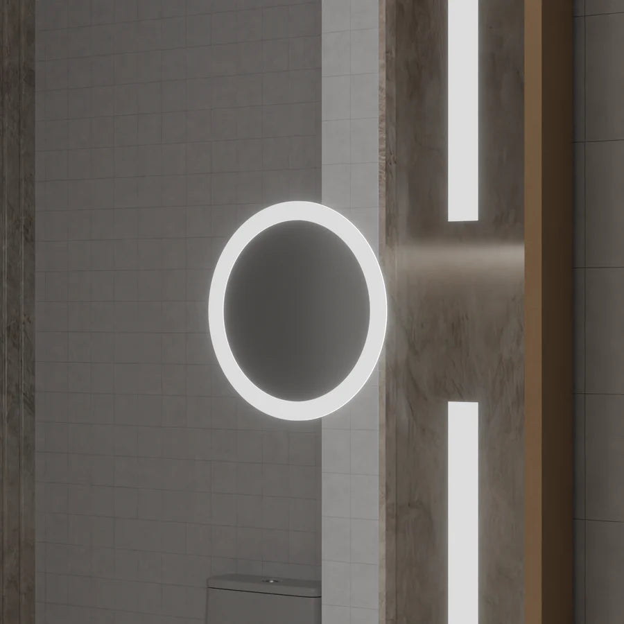 Oglinda LED Senzor MotionGlow Premium Sofia, 110x65 cm, Dezaburire Termometru Ceas, Lumina Calda/Rece/Neutra Dimabila,Rama Rose Gold