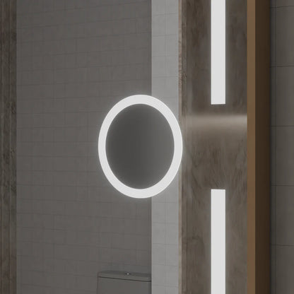 Oglinda LED Senzor MotionGlow Premium Sofia, 110x65 cm, Dezaburire Termometru Ceas, Lumina Calda/Rece/Neutra Dimabila,Rama Rose Gold