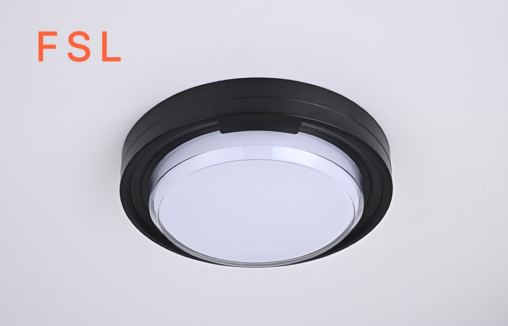 Aplica LED Bat rotunda IP40, neagra