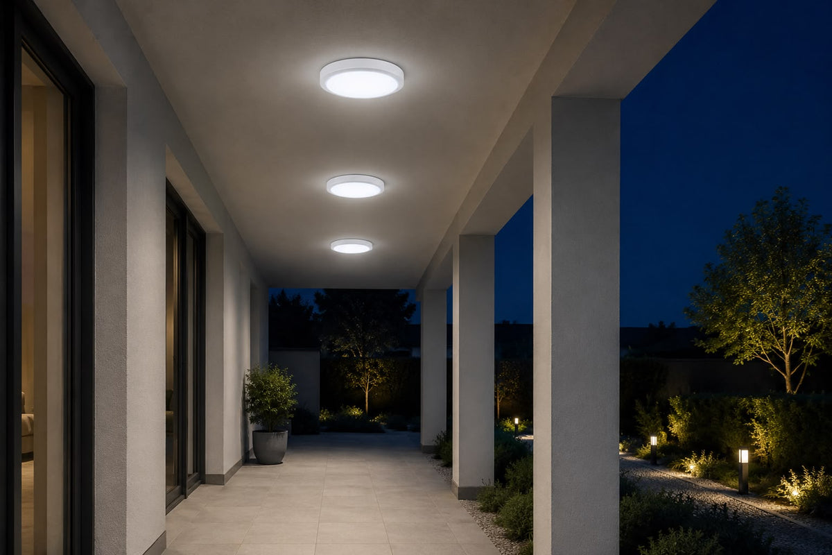 Aplica LED rotunda IP40, alb