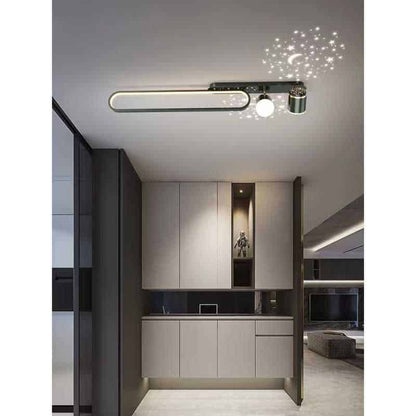 Plafoniera LED Cu Cer Instelat 60cm 40W Negru Moderna