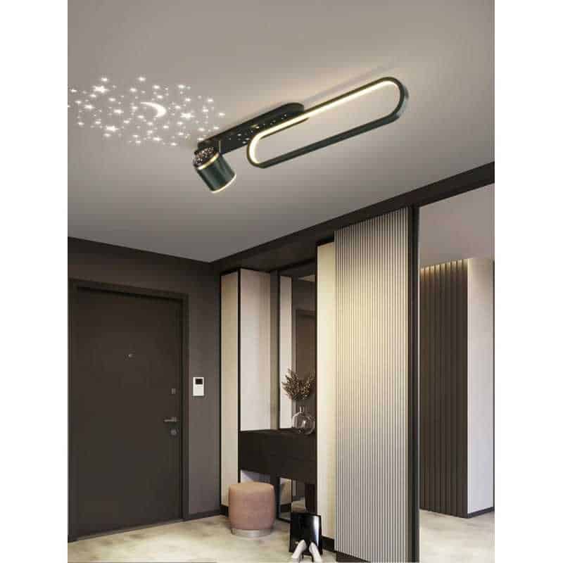 Plafoniera LED Cu Cer Instelat 60cm 40W Negru Moderna