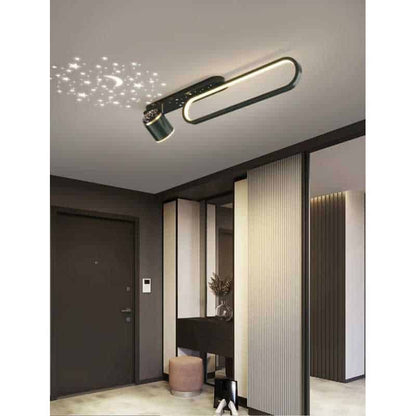 Plafoniera LED Cu Cer Instelat 60cm 40W Negru Moderna