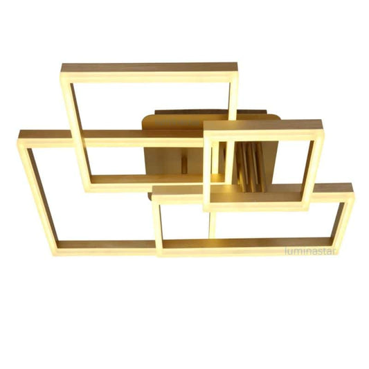 Lustra Aurie Ianira 4 Patrate, Modernă, Elegantă, 920W