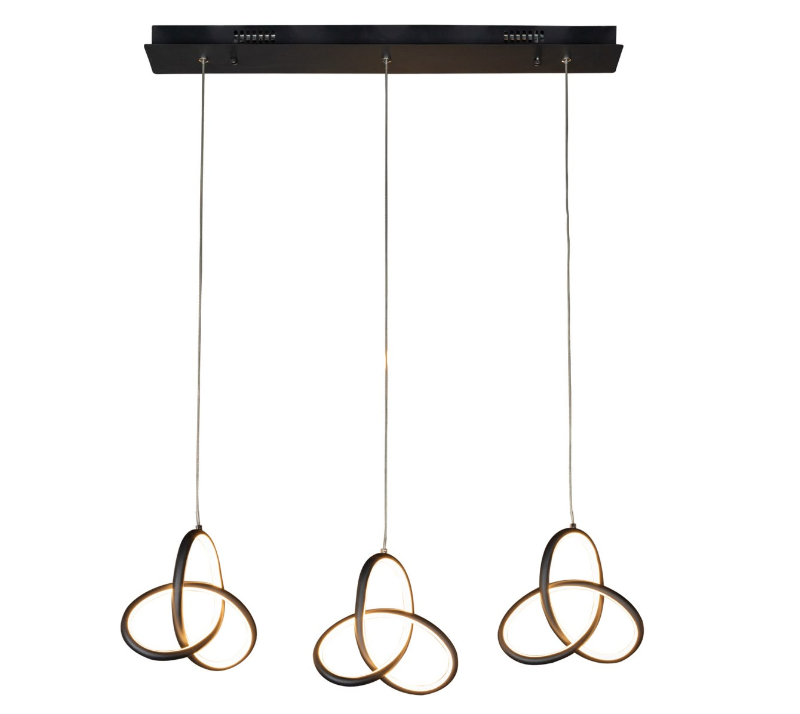 Lustra cu telecomanda 3X3 neagra